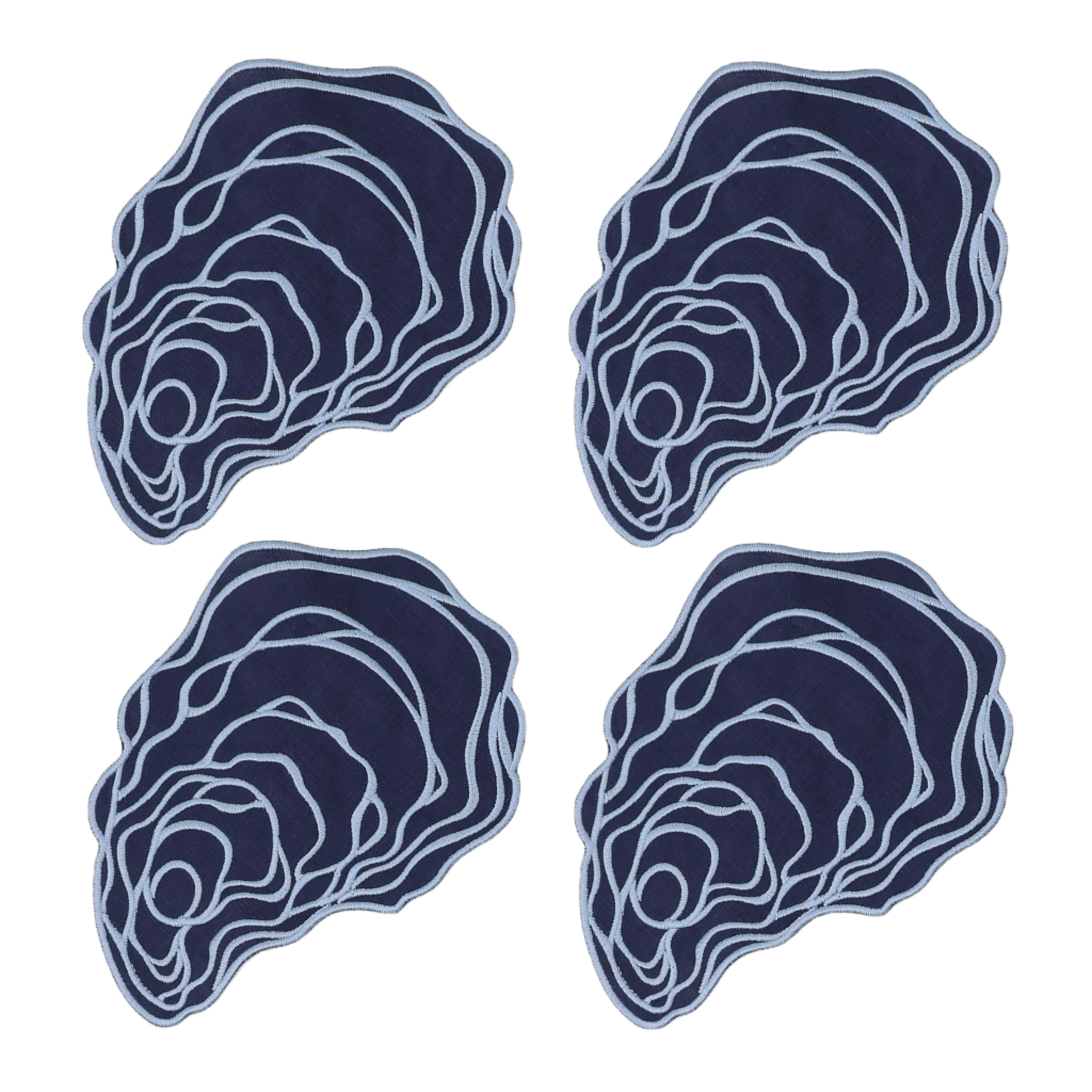 Oyster Cocktail Napkins, Set of 4