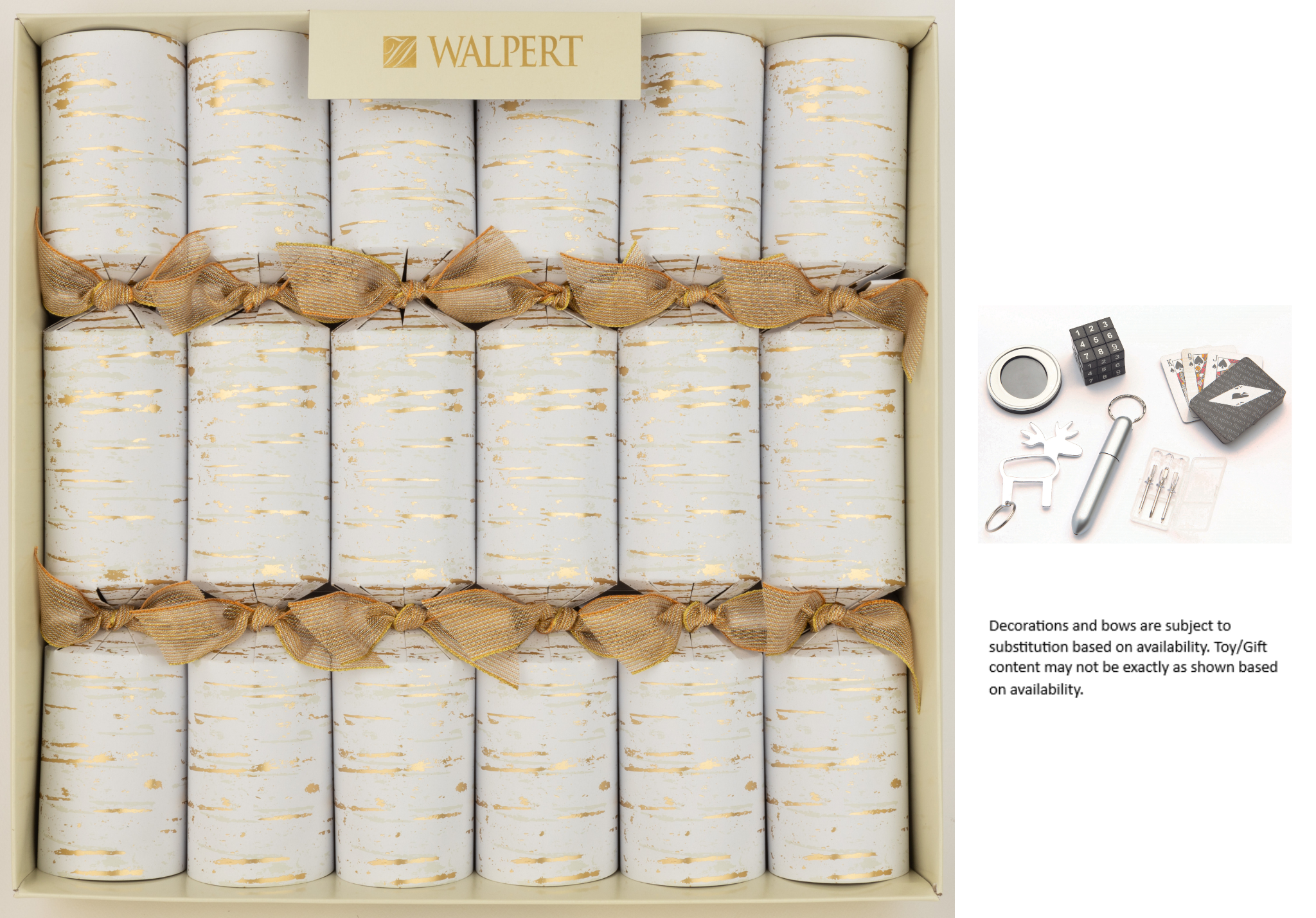 Gold Birch Crackers, Set of 6