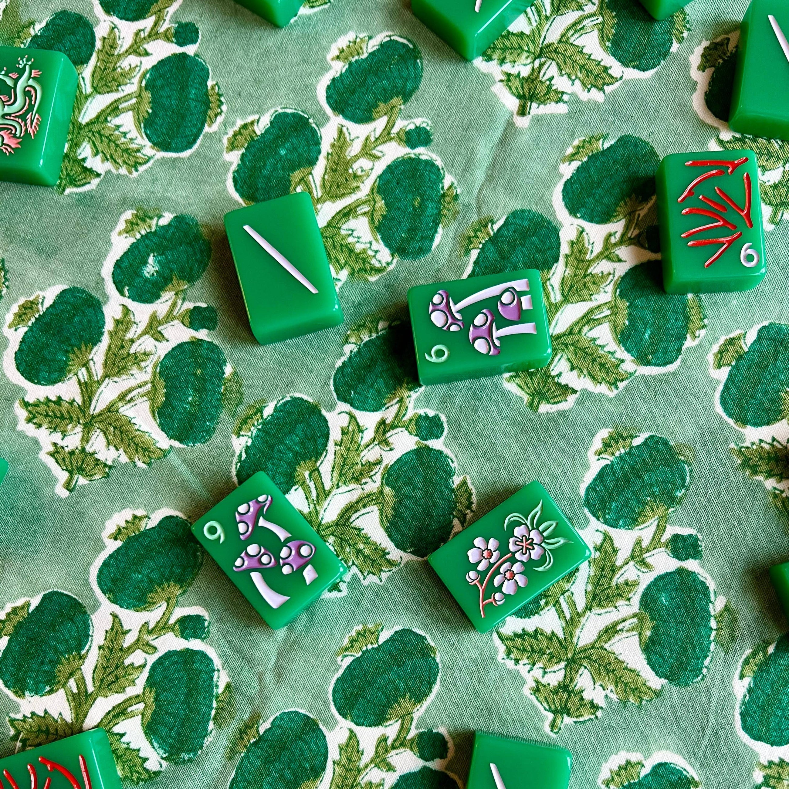 Emerald Poms 60x60" Tablecloth Square