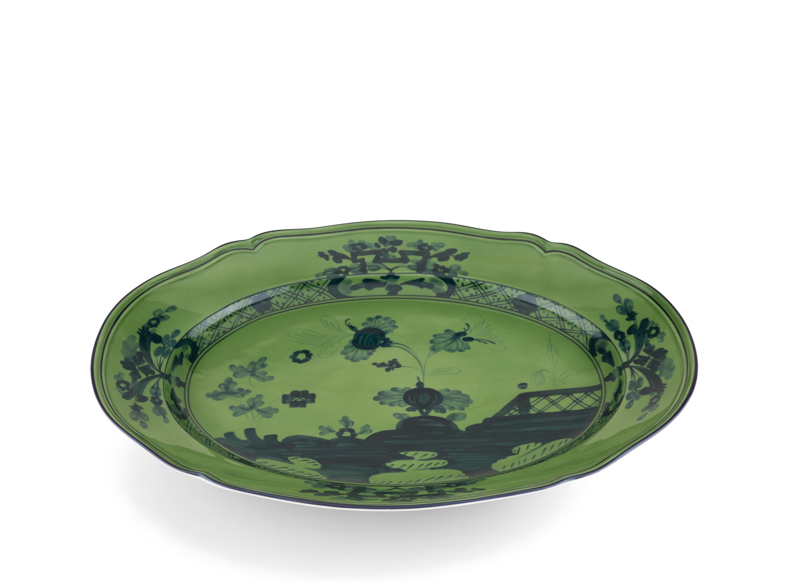 Malachite Oval Flat Platter, 13.5"
