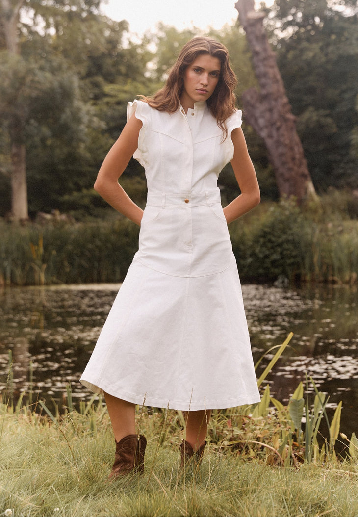 White Denim Dress