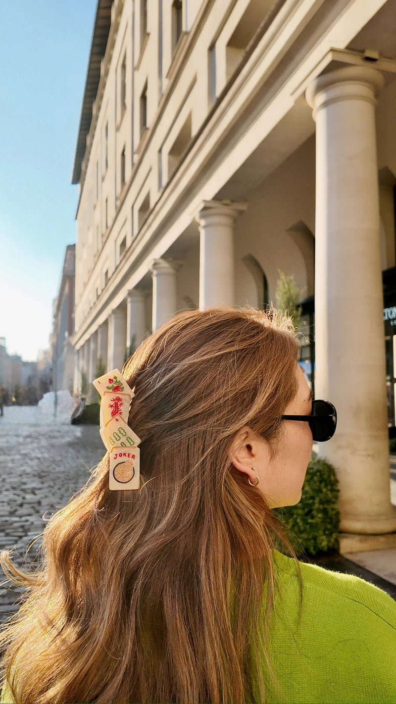 Hand-painted Mahjong Claw Hair Clip