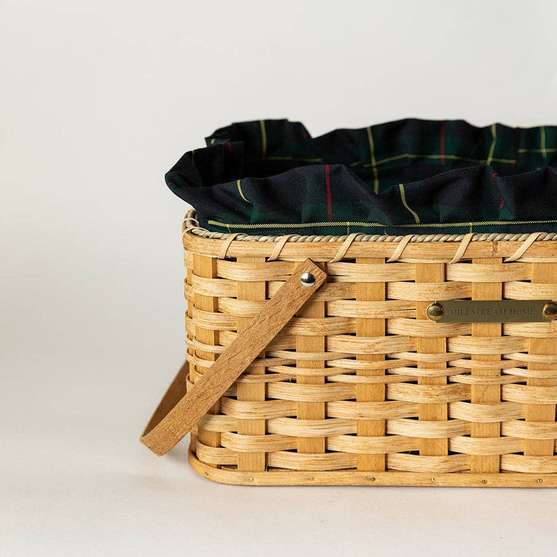 "Lake Life" Basket w/Tartan Lining