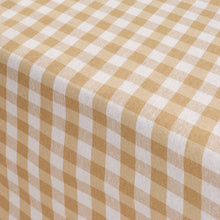 Coated Tan Gingham 55x98" Tablecloth