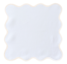 White Lily Linen Scalloped Napkins, Lily White