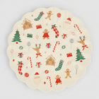 Scalloped Christmas Melamine Plate