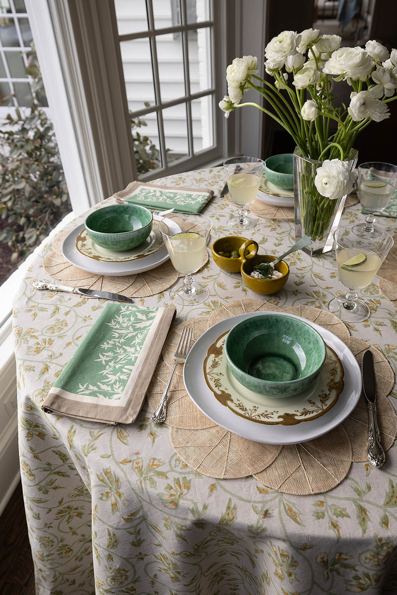 Marguerite Celadon Tablecloth