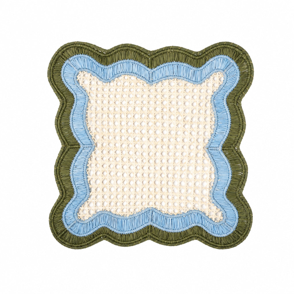 Wavy Olive & Sky Blue Placemat