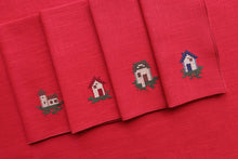 Set of 4 Chalet Napkins, Red