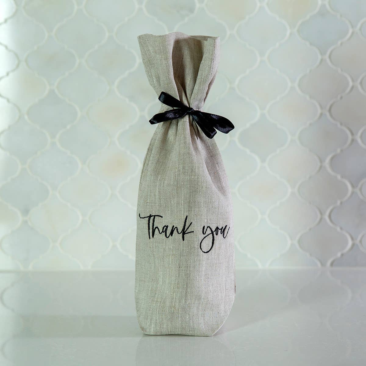 Thank You Linen Bottle Bag