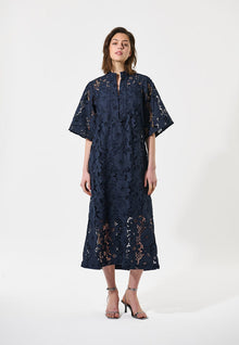 Navy Eyelet Dress