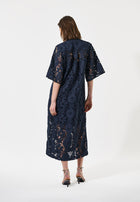 Navy Eyelet Dress