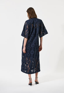Navy Eyelet Dress