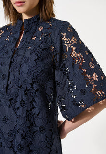 Navy Eyelet Dress