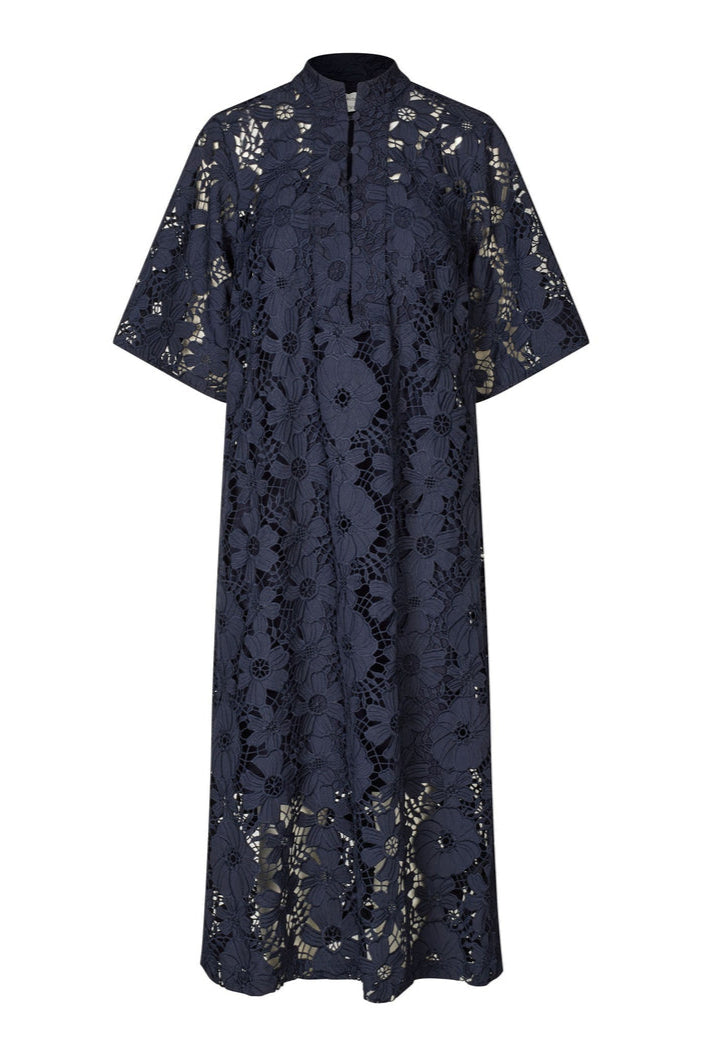 Navy Eyelet Dress