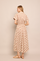 Asbury Dress, Sketched Plaid Brown