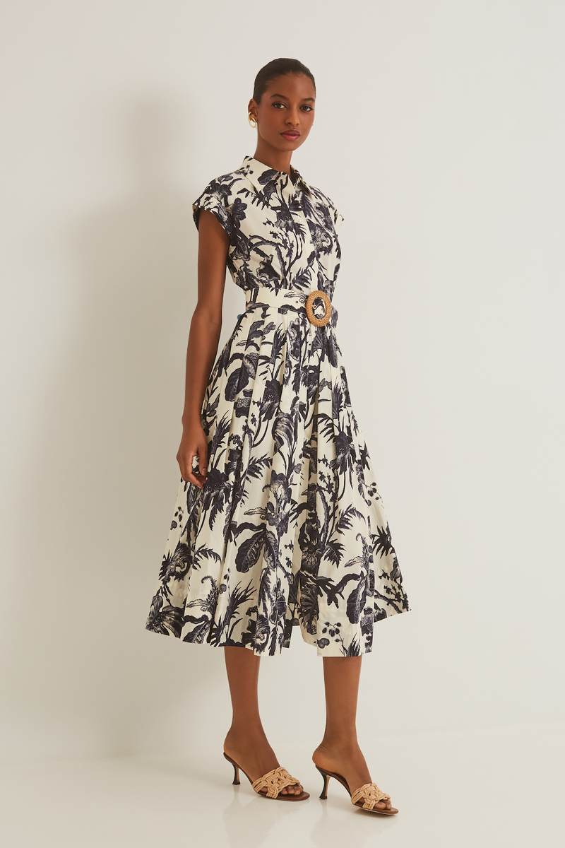 Octavia Dress, Fauna Floral Navy