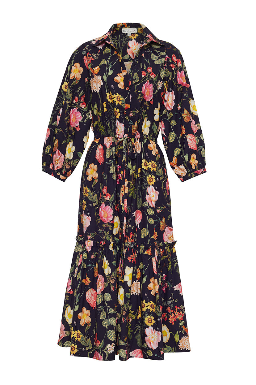 Hutton Dress, Stems Evening Blue