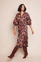 Cara Cara Hutton Dress,  Black Aura Emblem