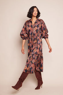 Cara Cara Hutton Dress,  Black Aura Emblem