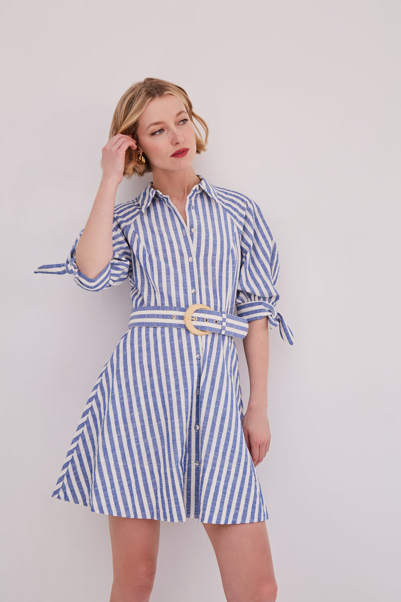 Caro Seersucker Mini Dress by Cara Cara