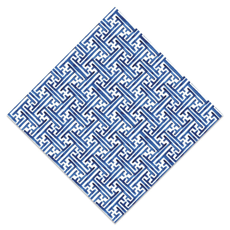 Navy Basketweave Cocktail Napkins