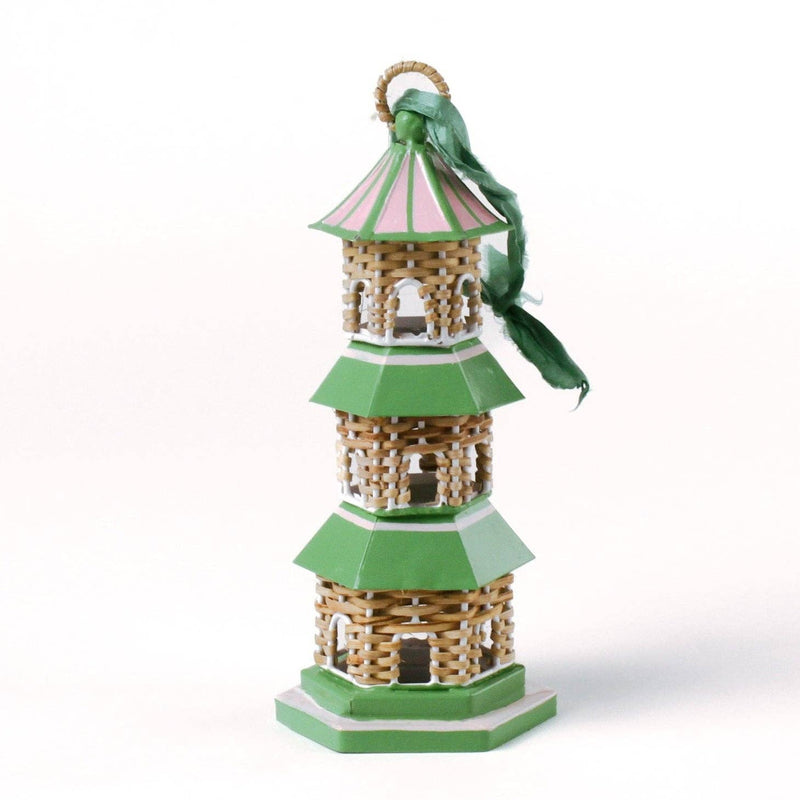 Green Rattan Pagoda Ornament