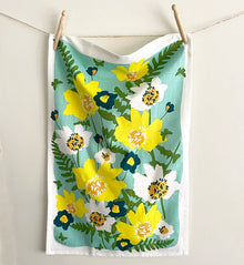 Fern & Flowers Tea Towel
