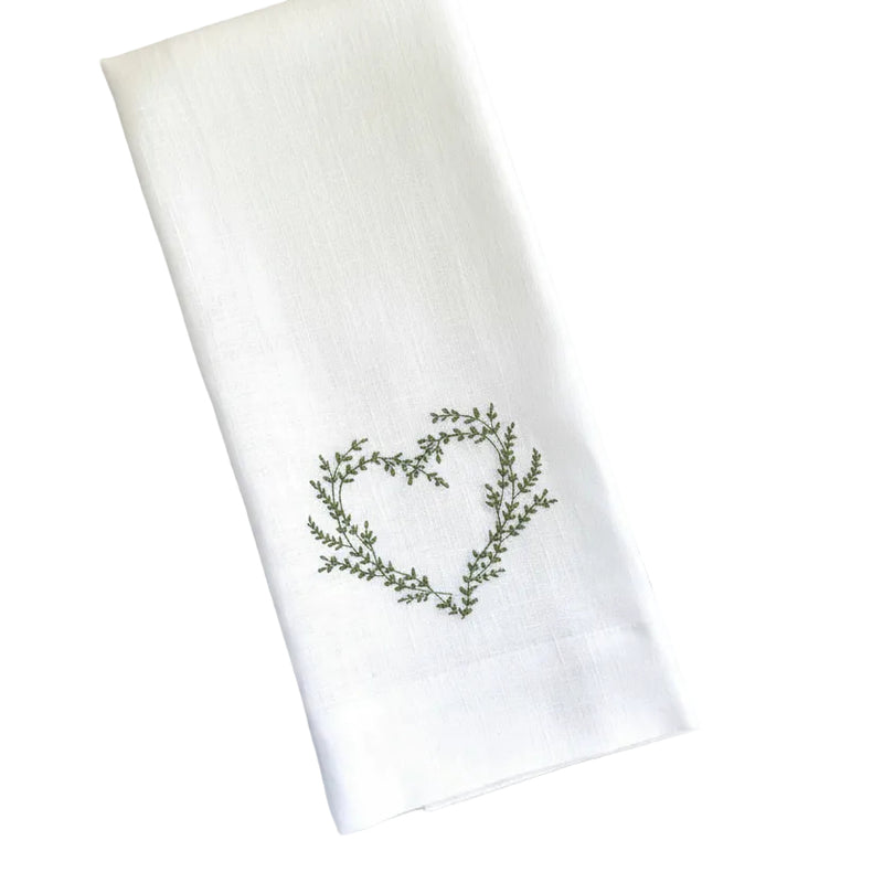 Vineyard Heart Linen Towel