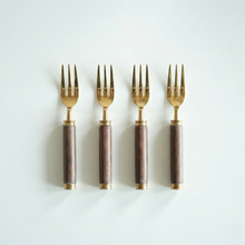 Wooden Handle Fork, Set of 4