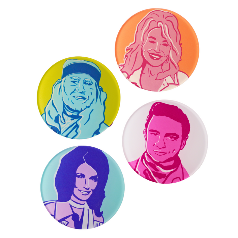 Country Legends Coasters, Set of 4