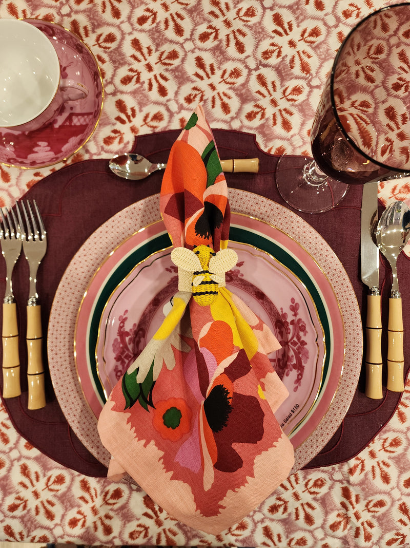 Parker Waxed Linen Placemat, Wine/Wine