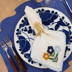 Blake Waxed Linen Placemat, Denim/Denim