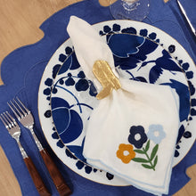 Blake Waxed Linen Placemat, Denim/Denim