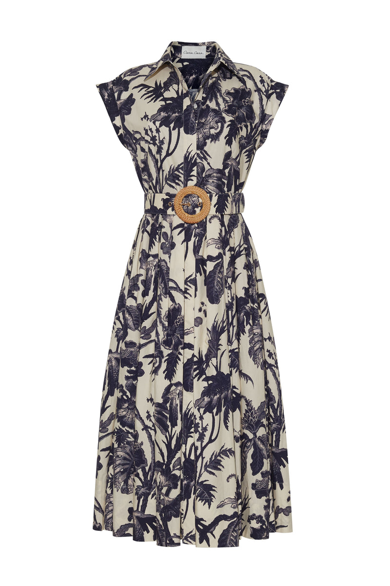 Octavia Dress, Fauna Floral Navy