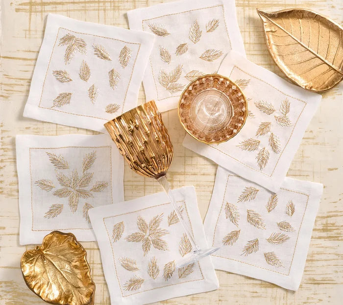 Gilded Breeze Cocktail Napkins, Set of 6