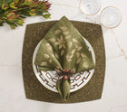 Gilded Breeze Napkin in Olive & Gold