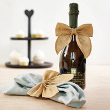 Burlap Bow Napkin Ties, Set of 4
