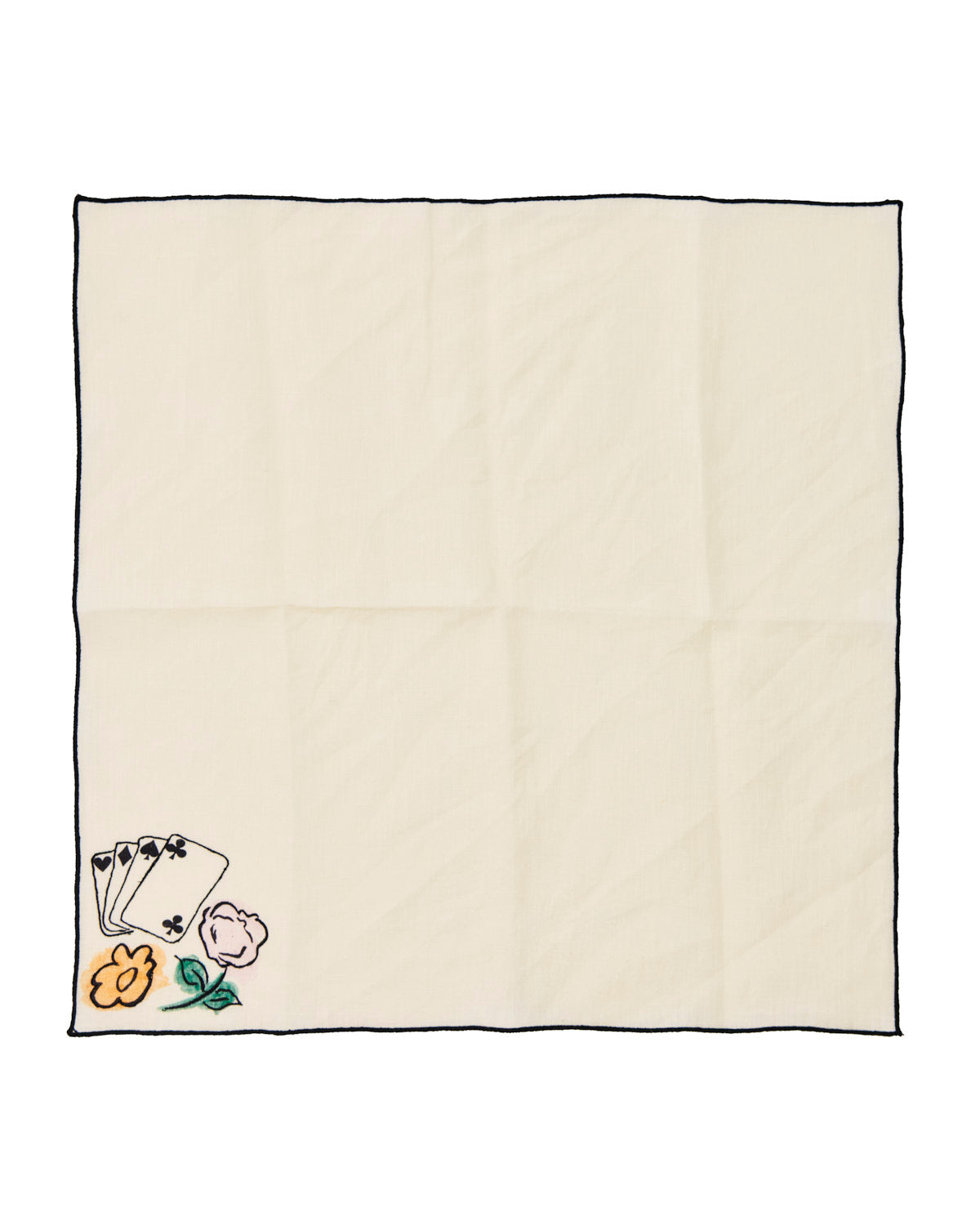 Salon Motif Embroidered Linen Napkins (Set of 4)