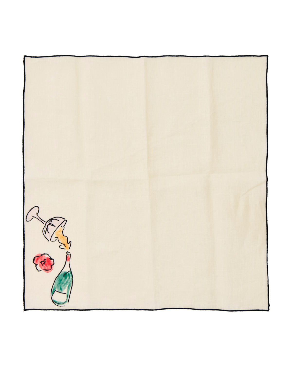 Salon Motif Embroidered Linen Napkins (Set of 4)