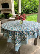 Pinwheel Bluebird Tablecloth, 108" Round