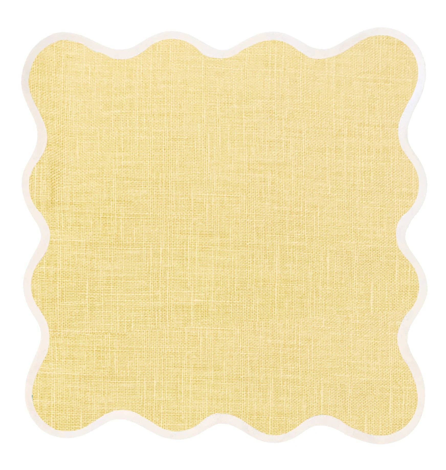 Yellow Linen Scalloped Napkins