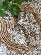 Set of 4 Gathered Garden Napkins, Saddle Brown