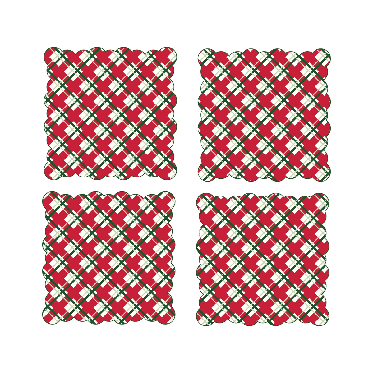 Holiday Plaid Cocktail Napkins
