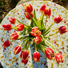 Strawberry Blue 90" Round Tablecloth