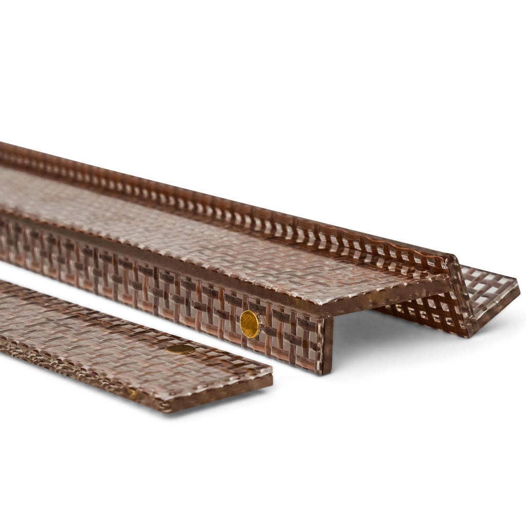 Chocolate Ratan Mahjong Racks & Straight Pusher