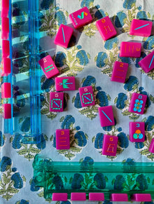 Bluebird Poms 60x60" Tablecloth Square