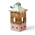 Pink Rattan Pagoda Ornament
