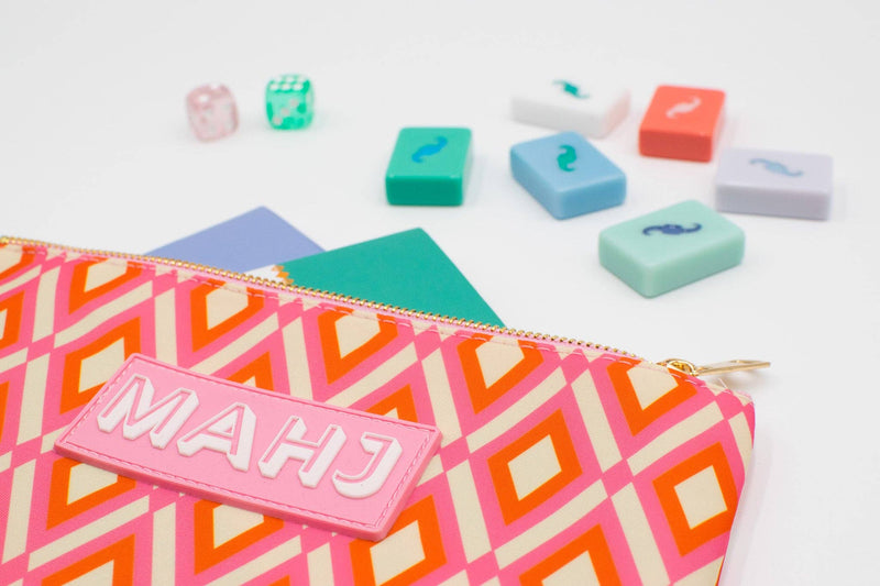 Mahj Card & Accessory Bag, Diamond Orange