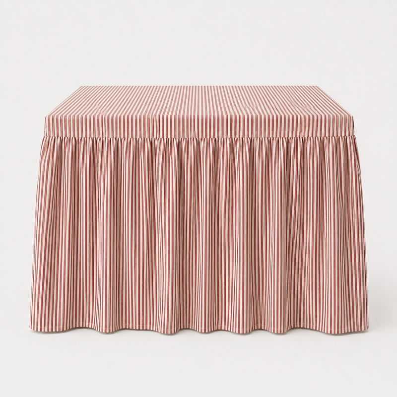 Skirted Game Tablecloth, Red